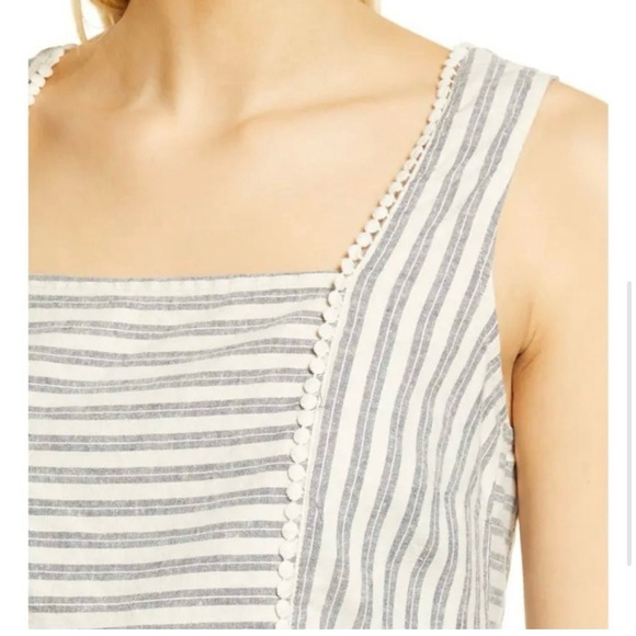 Marine Layer Stella Stripe Top Blouse Size XL Hemp Tencel Summer Lightweight - Picture 4 of 12